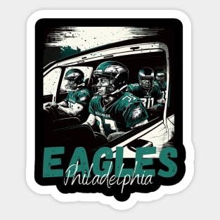 Philadelphia eagles football player graphic design cartoon style beautiful artwork Sticker